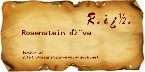 Rosenstein Éva névjegykártya